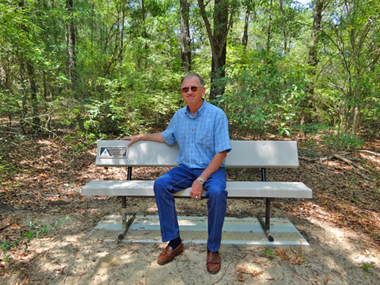 Kenneth Pridgen on the bench near the FL kiosk
